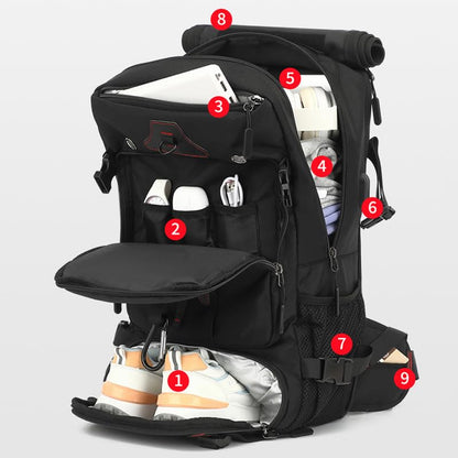 Men Travel Backpack,Fits 18 Inch Laptop,for Work&Travel，60L Large Capacity - size: Large