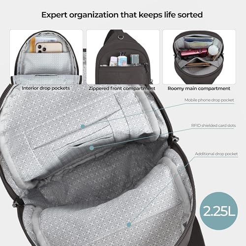 Travelon Anti-Theft Runways Small Sling - color: Smoke