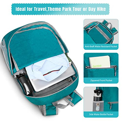 ZOMAKE Lightweight Packable Backpack, Foldable Small Travel Day Pack - color: C-lake Green