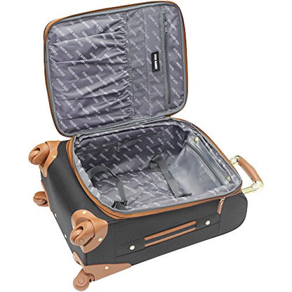 Steve Madden Luggage Midsize Softside 24" Expandable Suitcase With Spinner Wheels (24in, Global Black) - color: Global Black