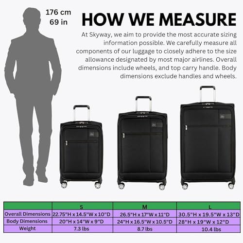 Skyway Sigma 7.0 Softside Expandable Spinner Suitcase with Wheels, Carry-on Luggage, Pine, 20-inch - color: Pine, size: Carry-on 20-Inch