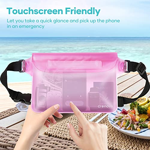Waterproof Bag Fanny Packs for Women, Floating Beach Bags 2PCS - color: Pink & Clear