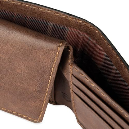 Columbia mens RFID Slim Bifold Wallet With ID Window Dark Tan - color: Dark Tan