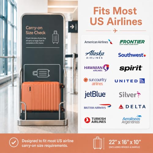 Carry On Luggage 22x14x9 Airline Approved Suitcase with Wheels, 3 Piece - color: Tangerine, size: 3 Piece Sets (20/BP/TB)