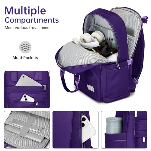 Luggage Sets 5 Pieces, Suitcase Set with Wheels, Suitcases for Women - color: Grape Purple-5pcs, style: 5 Piece Set (Backpack)