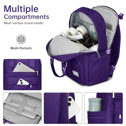 Luggage Sets 5 Pieces, Suitcase Set with Wheels, Suitcases for Women - color: Grape Purple-5pcs, style: 5 Piece Set (Backpack)