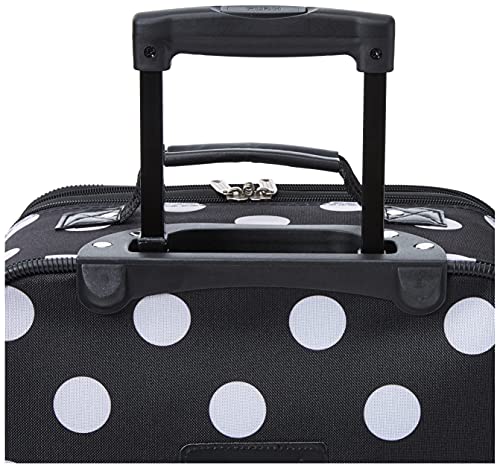 Rockland Fashion Softside Upright Luggage Set,Expandable, Telescopic Handle, Wheel, Black Dot, 2-Piece (14/19) - color: Black Dot, size: 2 Piece (19"/14" Tote)