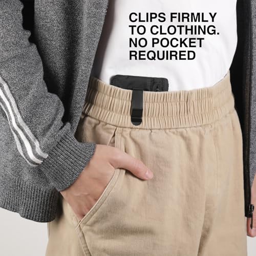 KOSMCCO RFID Blocking Clip Stash Pocket Travel Belt Wallet, Black - color: Black, size: Small (3.5x4.2")