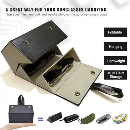 Longjet Sunglasses Organizer Travel Glasses Case Eyeglasses Storage Box - color: Black Grey
