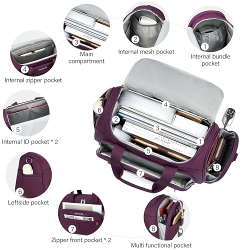 Hanke Small Underseat Carry On Luggage Bags for Travel with 10 Pockets. - color: Purple, size: Underseat Carry-On