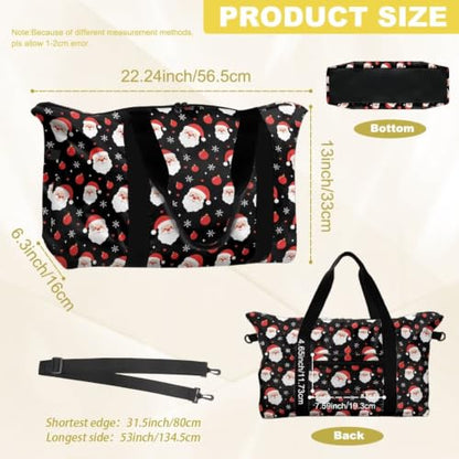Musical Notes and Hearts Extra Large Duffle Bags Lightweight, Travel Duffle Bag Foldable for Men Women, Duffle Bag for Overnight Weekend Gym - color: Christmas Snowflake