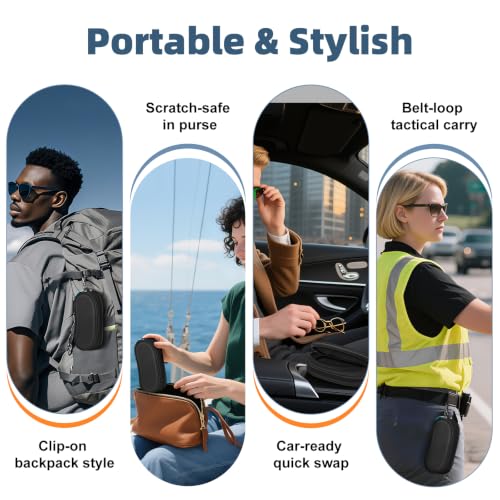 FINTIE Double Sunglasses Case, Soft Portable Eyeglasses Pouch with Clip - color: Black