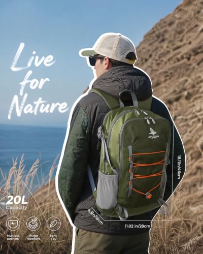 20L Hiking Backpack,Lightweight Travel Backpacks Women Men,Green - color: Green