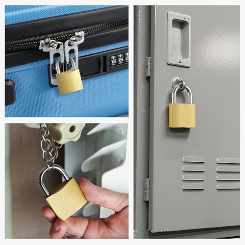 Puroma 2 Keyed Padlocks 32mm 6 Keys, 0.86" School Gym Locker Lock Luggage