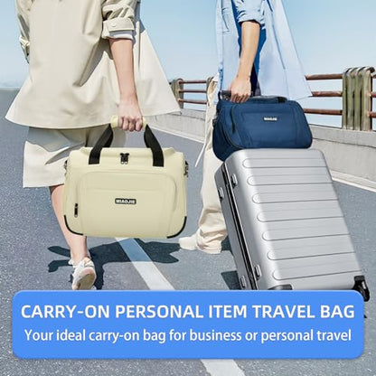 Underseat Carry On Luggage Bag, Lightweight Travel Tote Bag for Travel - color: Beige, size: 16IN