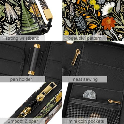Family Passport Holder Wallet RFID Blocking Document Organizer - color: Dried Flowers
