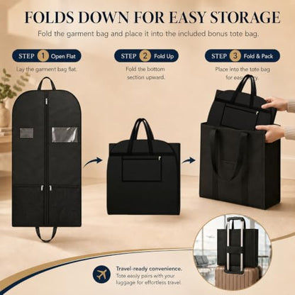 Mens Garment Bag Keeps Formalwear Organized with Suit Carrier for Travel - style: Garmentbag 43INCH 2 pack