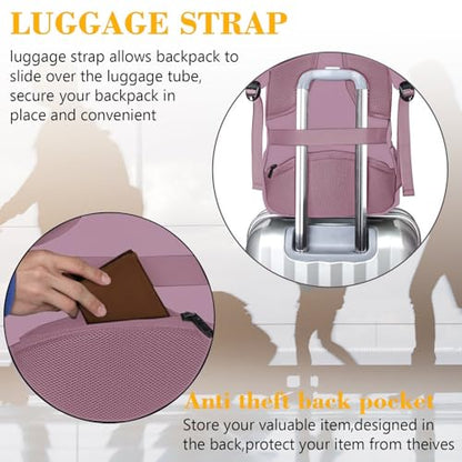 MATEIN Dark Purple Personal Item Backpack, Underseat 15.6 Inch Laptop Bag - color: Dark Purple, size: 15.6 Inch