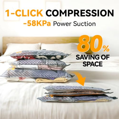 25-Pack Vacuum Bags for Travel with Wireless Rechargeable Pump | Carry-on Size Compression Packing Bags for Luggage & Suitcase, Space Saver for Clothes & Home Seasonal Storage, 3S Vacuum - size: 25 combo set