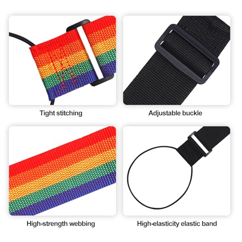 2 PCS Luggage Straps for Suitcase, Luggage Connector Straps,Multi-Functional Adjustable Durable Elastic Straps (Rainbow) - color: Rainbow