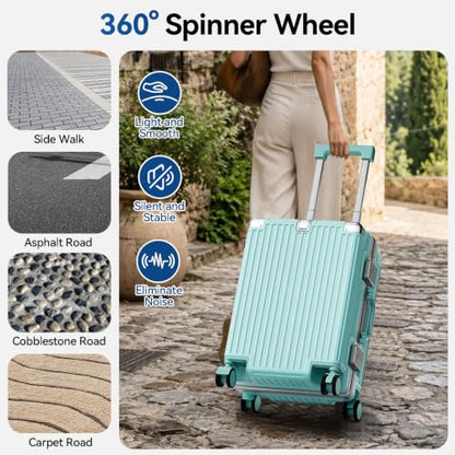 Carry On Luggage, Zipperless Hardside Suitcase, Mint Green, 20 in - color: mint green, size: 20in