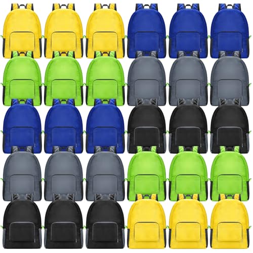 Sherr 30 Pack Bulk School Backpacks, Lightweight Book Bags Foldable Bookbags for Students Classroom Back to School Supplies(Neutral Colors) - color: Neutral