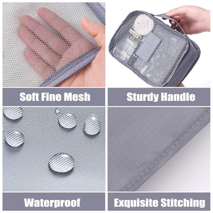 Packing Cubes 6 Set Travel Essentials for Carry on Luggage Organizers Suitcase Travel Accessories (Grey) - color: Grey 6 Set