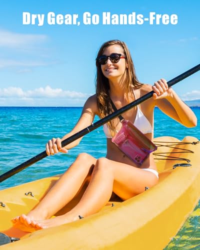 F-color Waterproof Fanny Pack - Waterproof Pouch, Beach Cruise Essentials - color: 1 Pack,Pink