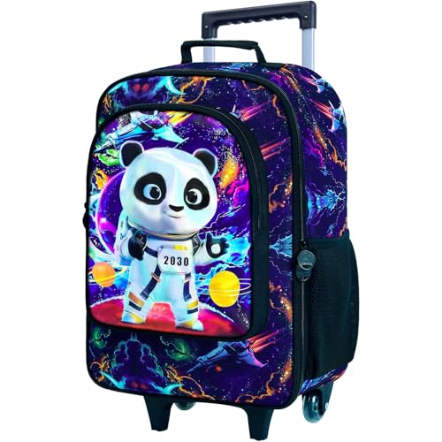Kids Luggage for Boys 18", Carry on Suitcase with Wheels Panda Black - color: Panda Purple