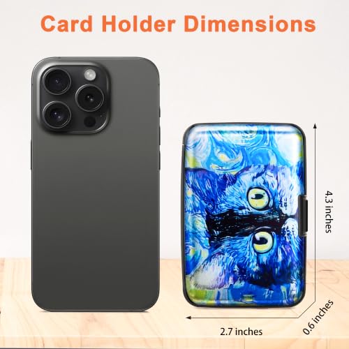 Mayski Credit Card Holder for Women RFID Blocking Wallet, Blue Cat - color: Blue Cat