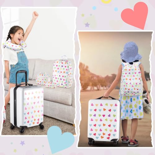 Redbaker 6 Pcs Kids Luggage Set, 17 Inch, White Love
