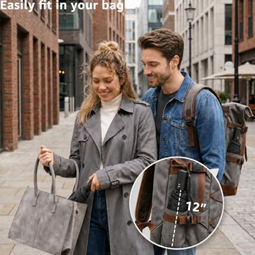 BAODINI Compact Travel Umbrella Small Windproof Auto Open Close for UV Sun Protection UPF 50+ and Rain Fits Backpack Purse & Suitcase - color: Black