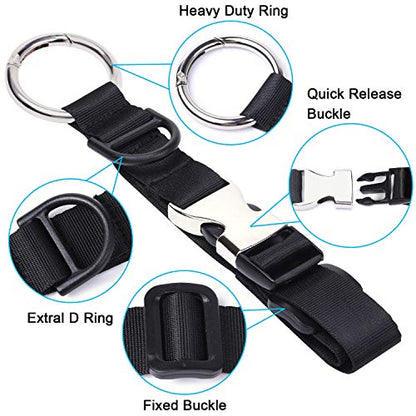 Wisdompro Jacket Gripper Strap for Travel, Nylon Add a Bag Luggage Straps - color: Black
