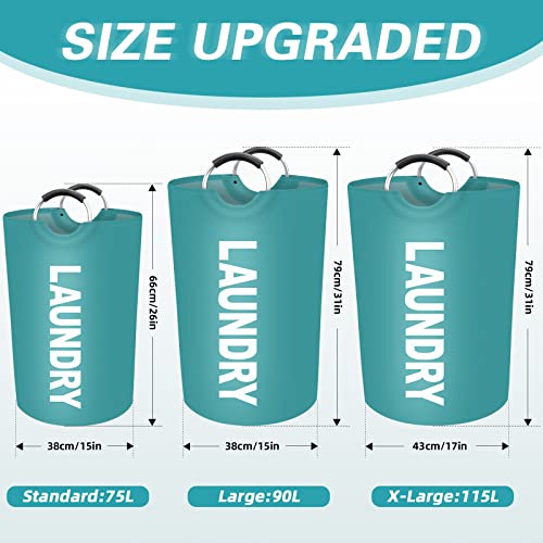 115L Large Laundry Basket, Dirty Clothes Waterproof Laundry Hamper, Green - color: Green, size: 115L