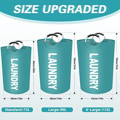 115L Large Laundry Basket, Dirty Clothes Waterproof Laundry Hamper, Green - color: Green, size: 115L