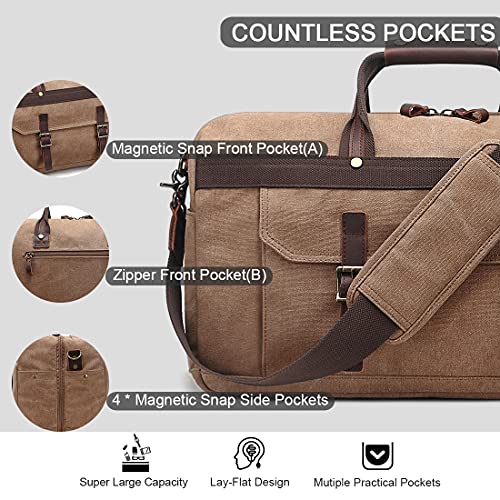 Duffle Bag for Men Waterproof Genuine Leather Canvas Travel Duffel Bags for Women Overnight Weekender Bag for Traveling - color: 2-Brown