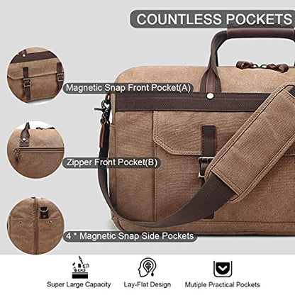 Duffle Bag for Men Waterproof Genuine Leather Canvas Travel Duffel Bags for Women Overnight Weekender Bag for Traveling - color: 2-Brown