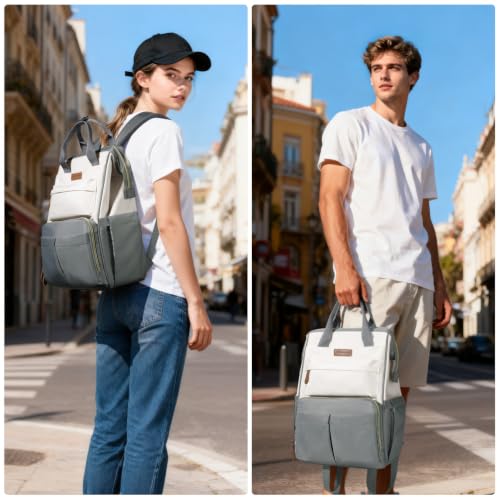 Maelstrom Laptop Backpack for Women Men, 15.6-17.3" Waterproof Travel Bag - color: Grey, size: 15.6 Inch