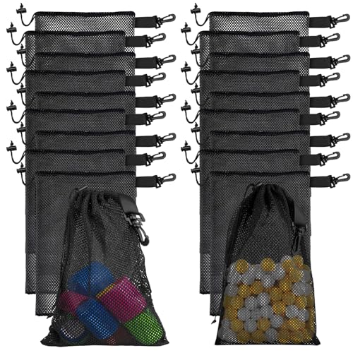 20 PCS With Clips Mesh Drawstring Bags (5.9x7.9in) - size: 20Pcs / 5.9x7.9in