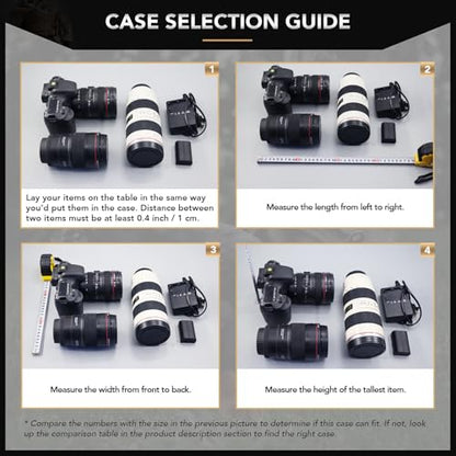 Lykus HC-2510 Waterproof Hard Case with Foam, Inner Size 8.66*6.69*3.11in - color: Black, size: HC-2510