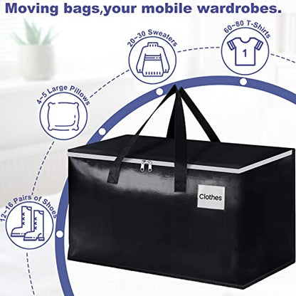 StorageRight Moving Bags, Moving Boxes, 93L 6-Pack Sotrage Bags Totes,Black - color: Black, size: 6 Pack
