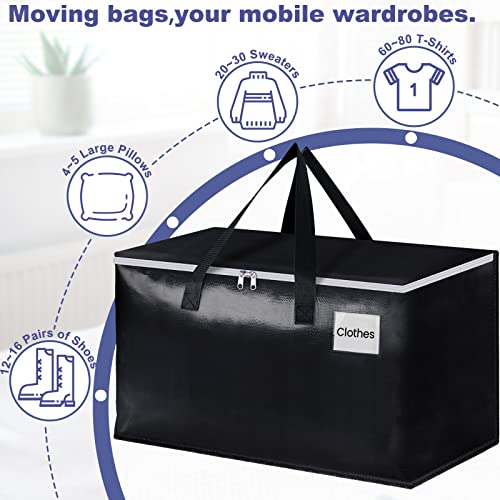 StorageRight Moving Bags, Moving Boxes, 93L 10-Pack Sotrage Bags, Black - color: Black, size: 10 Pack