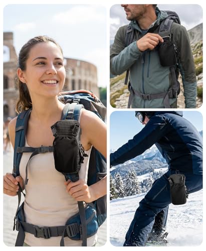 Phone Holder for Backpack Molle Phone Holster Bag Phone Case Pouch - color: Black