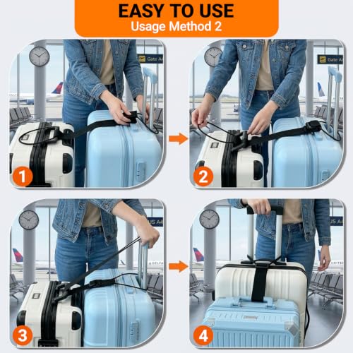 2 Pack Luggage Connector Straps–Add A Bag Hands-Free Suitcase Connector - color: Royal Blue