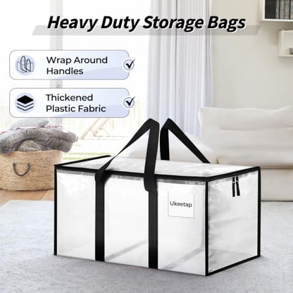 ukeetap 16 Pack Extra Large Clothes Storage Bins with Lids, Clear - color: Clear, size: 16 Pack