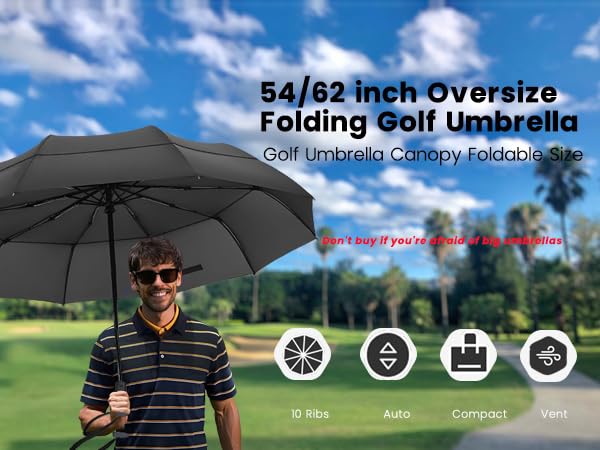 MRTLLOA Compact Golf Umbrella, 10 Ribs Vented Windproof Travel - color: Purple, size: 49 Inch