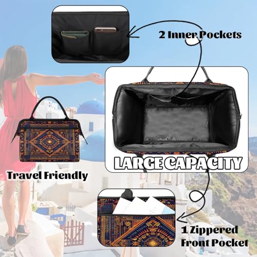 Carpet Pattern Weekender Overnight Bag for Women Travel Gym Sport - color: D 005