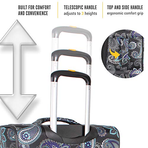 LUCAS Designer Luggage Collection - Expandable 24 Inch Softside Bag - Durable Mid-sized Ultra Lightweight Checked Suitcase with 4-Rolling Spinner Wheels (Diva) - color: Diva