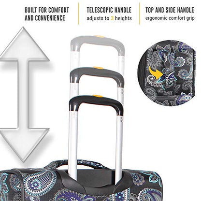 LUCAS Designer Luggage Collection - Expandable 24 Inch Softside Bag - Durable Mid-sized Ultra Lightweight Checked Suitcase with 4-Rolling Spinner Wheels (Diva) - color: Diva