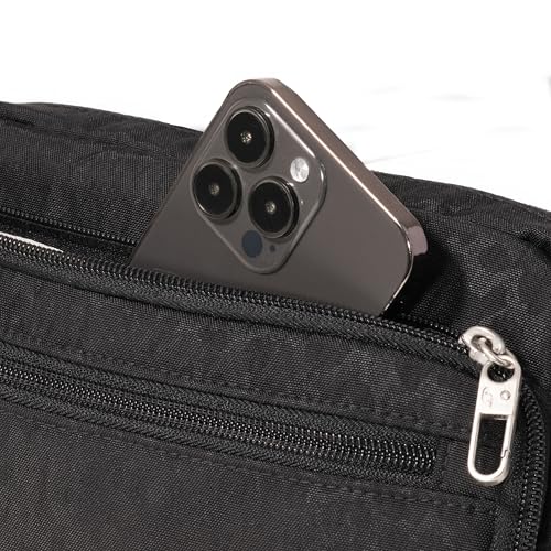 Baggallini Securtex Anti-Theft Belt Bag - color: Black Cheetah Emboss